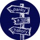Placka Houba "panky a hákory" modrá